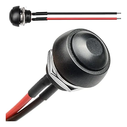 1/2 (12mm) Pre-wired Mounting Hole On/off Mini Round Wa...