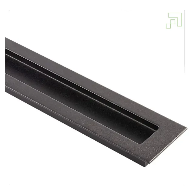 Puxador Porta Concha De Embutir Preto Fosco 30cm