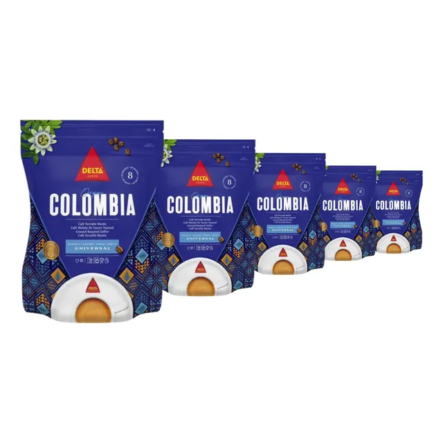 Café Moído Importado, Delta, Colombia, 5 Pacotes De 250g