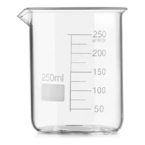 Copo Becker 250ml De Vidro Forma Baixa Bequer