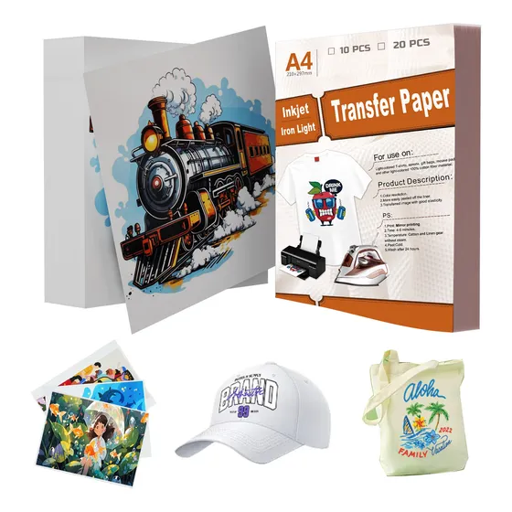 Papel Transfer Telas Oscuro Carta Algodón Playeras 20 Hojas