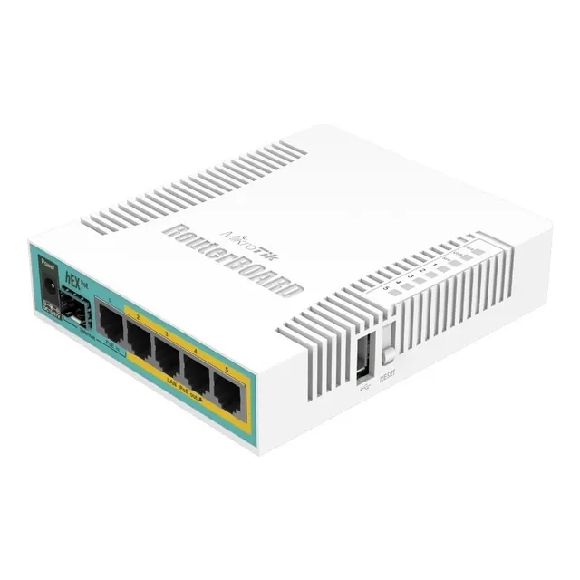 Router MikroTik RouterBOARD hEX PoE RB960PGS blanco/turquesa