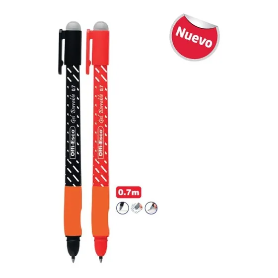 Bolígrafo Lapicero Gel Borrable Offi Esco Negro, Rojo, Azul