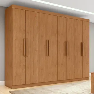 Guarda-roupa Casal Easy Slim 8 Portas Amendoa Clean Guarda-roupa Casal Easy Slim 8 Portas Amendoa Clean