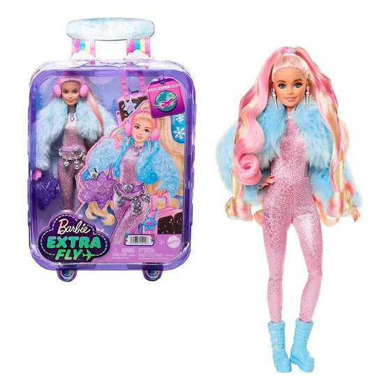 Muñeca Barbie Extra Fly Viajera Moda Nieve+ 15 Accesorios 