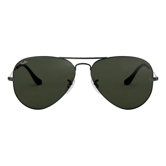 Gafas de sol Ray-Ban Aviator Classic talle Standard armazón polished gunmetal y lente green