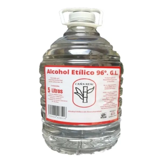 Garrafa De 5 Litros De Alcohol Grado 96 Puro De Caña Caña Real