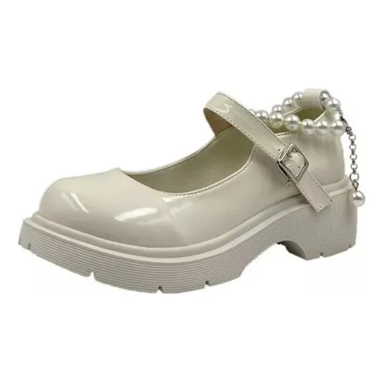 Zapatos Negros De Tacón De Verano Mary Jane Para Mujer