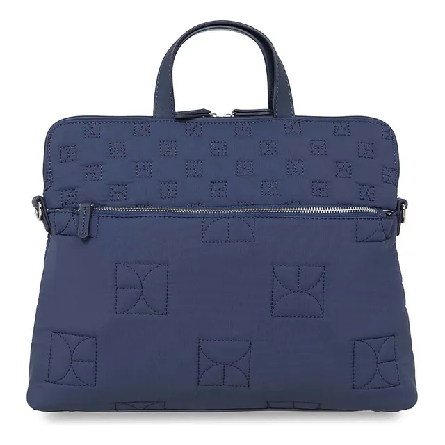 Bolsa Cloe Para Mujer Porta Laptop 15 Acolchonada Monograma Color Azul