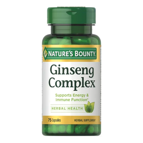 Nature's Bounty Ginseng Complex Plus Royal Jelly 75 cápsulas con vitamina B-12 sin gluten