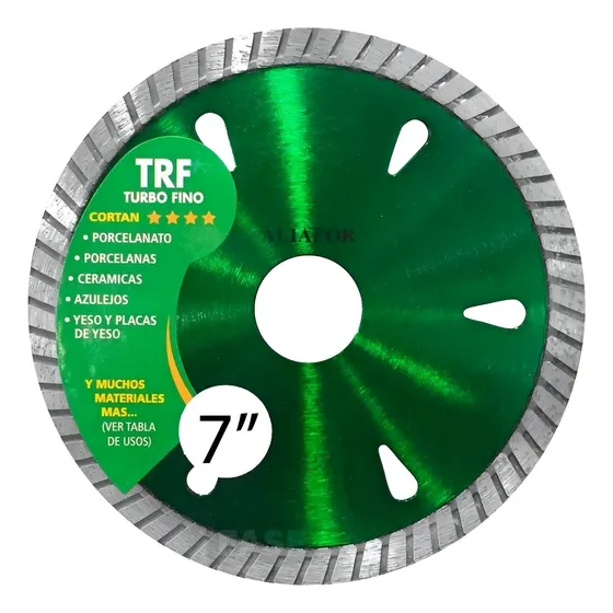 Disco Diamantado 180 Mm Aliafor Turbo Fino Porcelanato Trf Color Verde