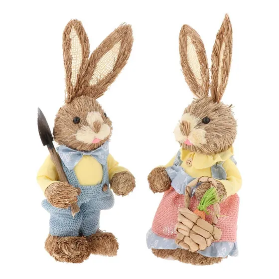 2 Decoraciones De Conejo De Pascua Con Forma De Conejo De Pa