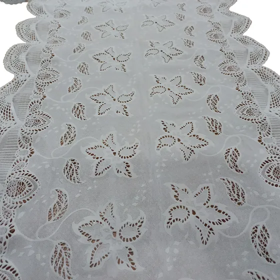 Caminho De Mesa Croche Plastico Rendado Branco Com 2 Metros