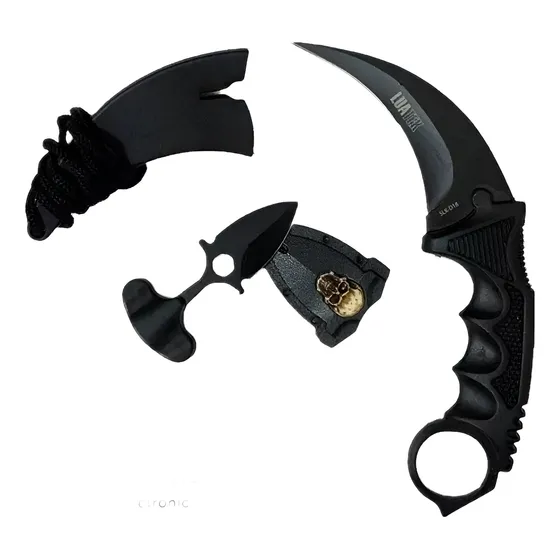 Kit Faca Karambit Cs Go Black Hawk + Push Dagger C/nfe