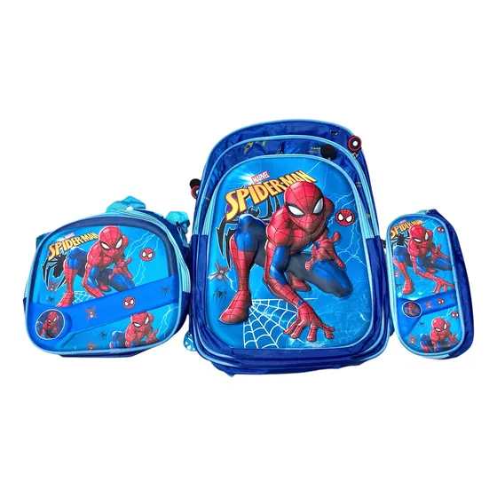 Bolso Morral Escolar Lonchera Cartuchera 3d Spider-man Niños