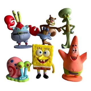 Figuras Colección Serie Infantil Bob Esponja Set X6 Figuras Colección Serie Infantil Bob Esponja Set X6