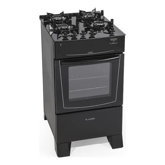Cocina James C 690 V Negra Mesada De Vidrio Negro Kirkor - S