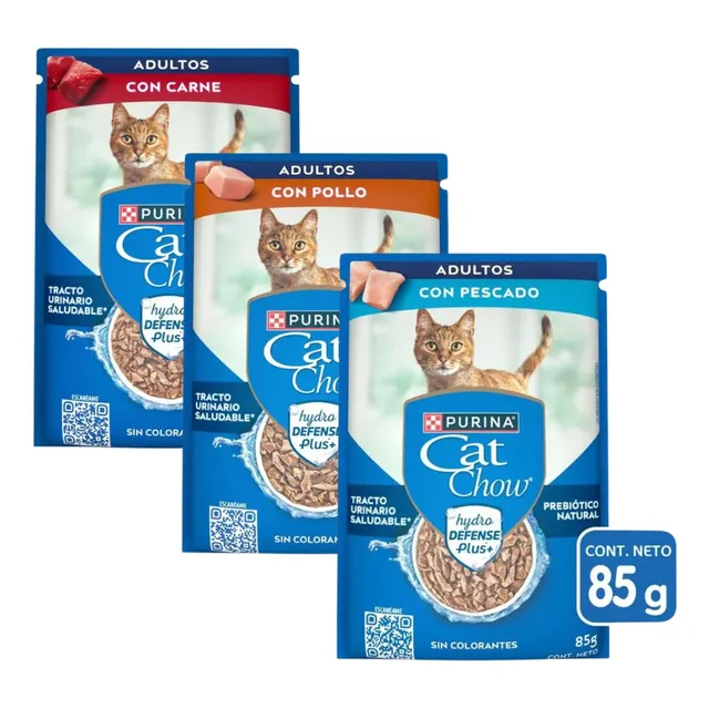 30 Sobres Cat Chow Varios Sabores Alimento Para Gato