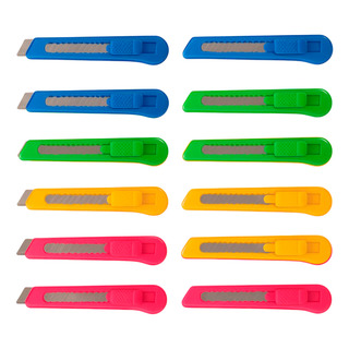 Cutter Chico Plastico C/acero Selanusa 12 Piezas Multicolor Cutter Chico Plastico C/acero Selanusa 12 Piezas Multicolor