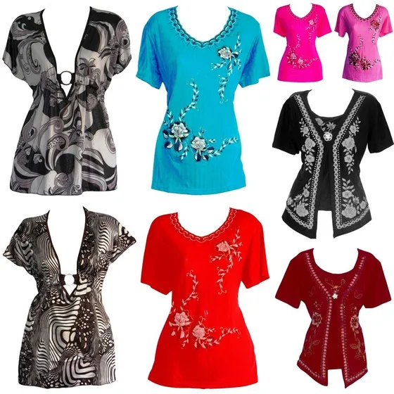 Blusas Plus Talla Grandes Blusones Camisas Stretch Moda Pña