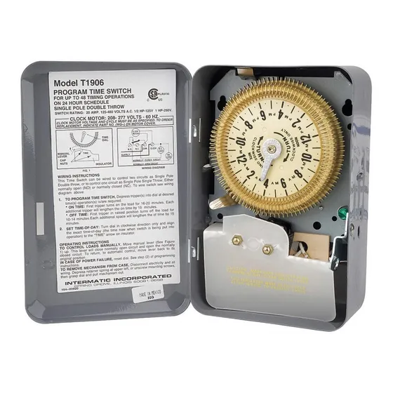 Temporizador 24h 20amp 208-277v Spdt 15min Bomba Luz Alberca