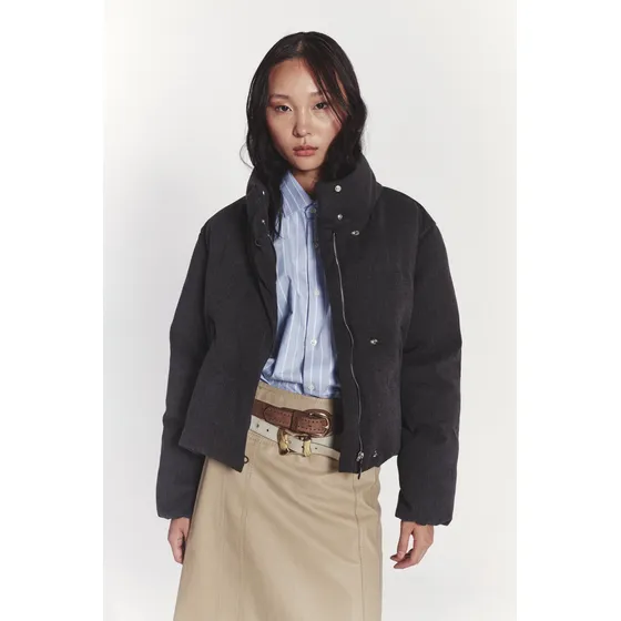 Parka Puffer Paradoxe Mujer Lana Otoño/invierno Terracota