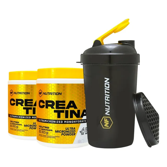 2 Creatina Monohidrato Pura 300g (600g) + Shaker De Regalo