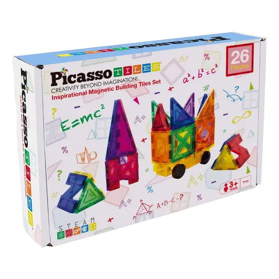 Set De Bloques Magnéticos Incluye Carrito - 26 Piezas