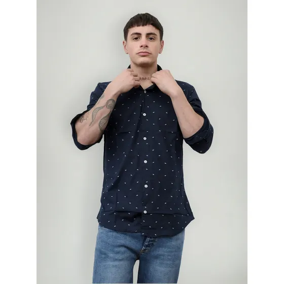 Camisa Estampada Poplin Elastizado Baron Blonde