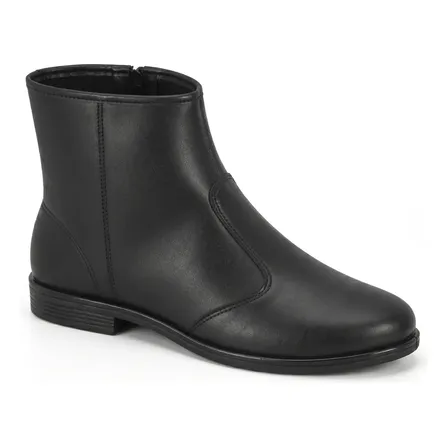 Bota Beira Rio Feminina Cano Curto Zíper Casual Original Preto Geométrico 36 Br