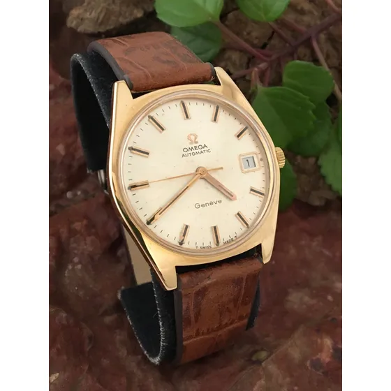 Relógio Ouro 18k Plaque Omega Automatico Geneve Um Show