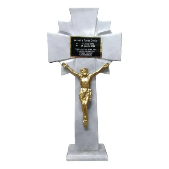 Cruz Para Panteón Difunto 70 Cm De Mármol Homenaje Lapida