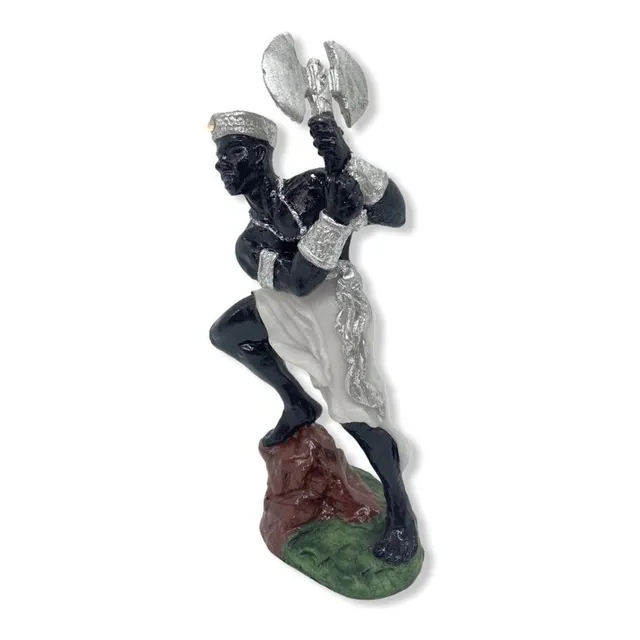 Escultura Imagem Xangô Ayra Resina 15 Cm