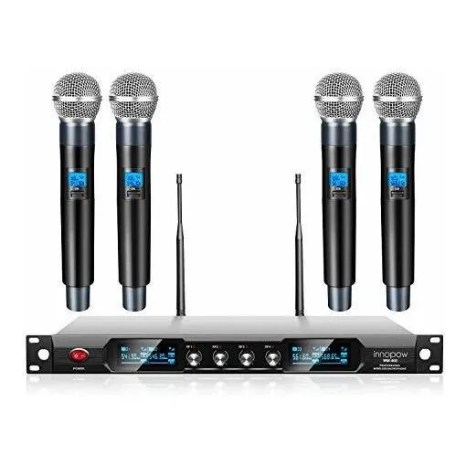 Innopow Sistema De Micrófono Inalámbrico De 4 Canales, Micró
