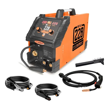 Máquina De Solda Inversora 228a 3 Em 1 Com Tocha Mig Cor Laranja Frequência 60hz Pró Euro Laranja/preto 220v