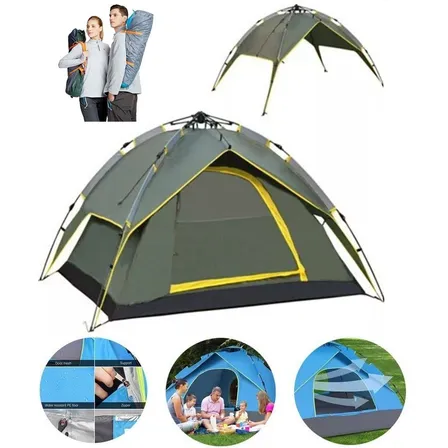 Carpa Automática 4 Personas Doble Capa Toldo 2.1x2.1x1.5 Mts Color verde-255005 C