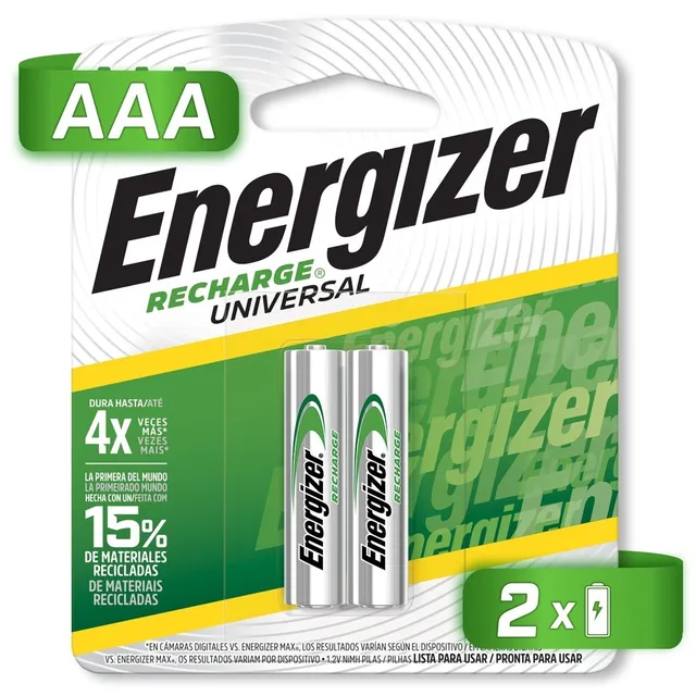 2 Pilas Recargables AAA Energizer 700 mAh 1.2V