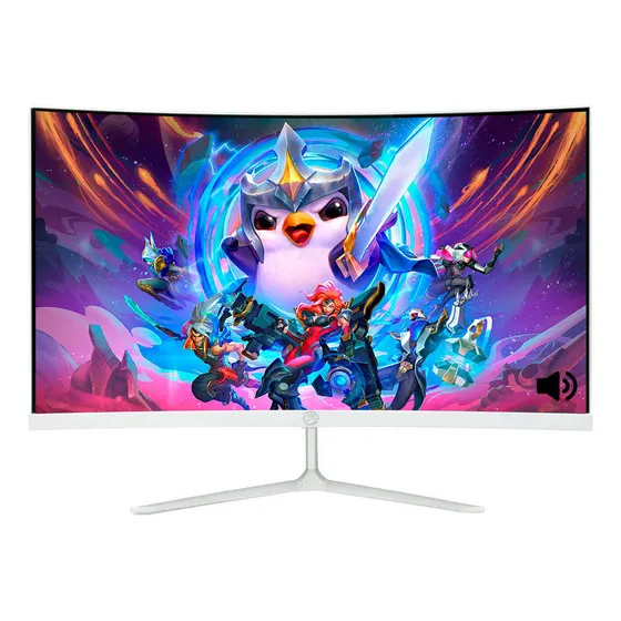 Monitor Led 23.8 Borda Infinita Curvo Full Hd Branco C/audio 127/220V