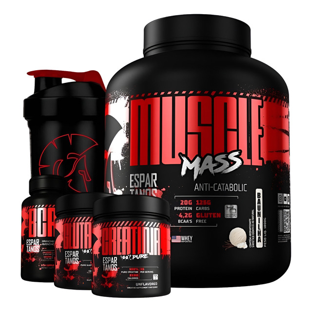 Kit Mass Hipercalórico + Bcaa + Creatina + Glutamina + Copo Kit Mass Hipercalórico + Bcaa + Creatina + Glutamina + Copo