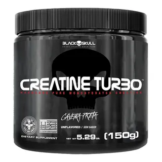 Creatina Turbo 150g Selo Black Skull Caveira Pr Sem Sabor Creatina Turbo 150g Selo Black Skull Caveira Pr Sem Sabor