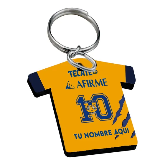 Llavero Sublimado Mdf Playera Tigres Nombre Personalizable