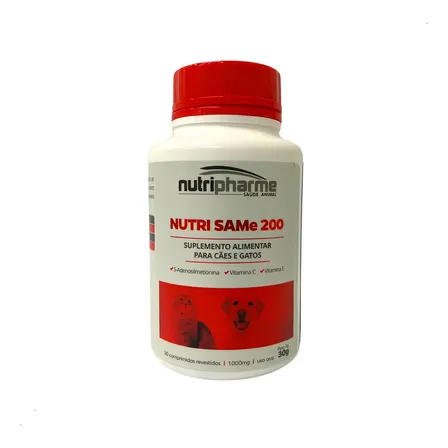 Suplemento Nutrisame 200 Nutripharme Para Cães E Gatos Com S-adenosilmetionina