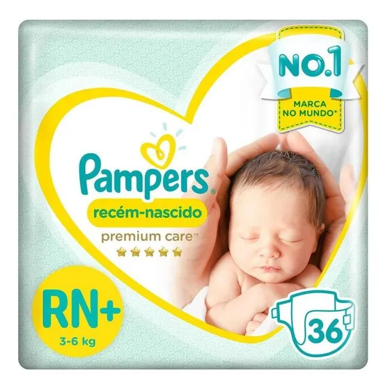 Fraldas Pampers Recém-nascido Tamanho Rn+ 36 Unidades