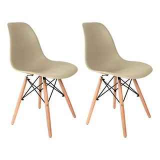 Cadeira De Jantar EmpĂłrio Tiffany Eames Dsw Madera Estrutura De Cor Fendi Y Assento Bege X 2 Unidades Cadeira De Jantar EmpĂłrio Tiffany Eames Dsw Madera Estrutura De Cor Fendi Y Assento Bege X 2 Unidades