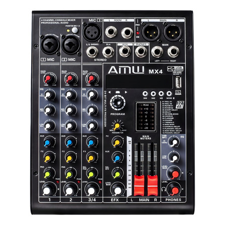 Amw Mx4 V2 Pro Mesa De Som 4 Canais Efeitos Bt Interface Usb Amw Mx4 V2 Pro Mesa De Som 4 Canais Efeitos Bt Interface Usb