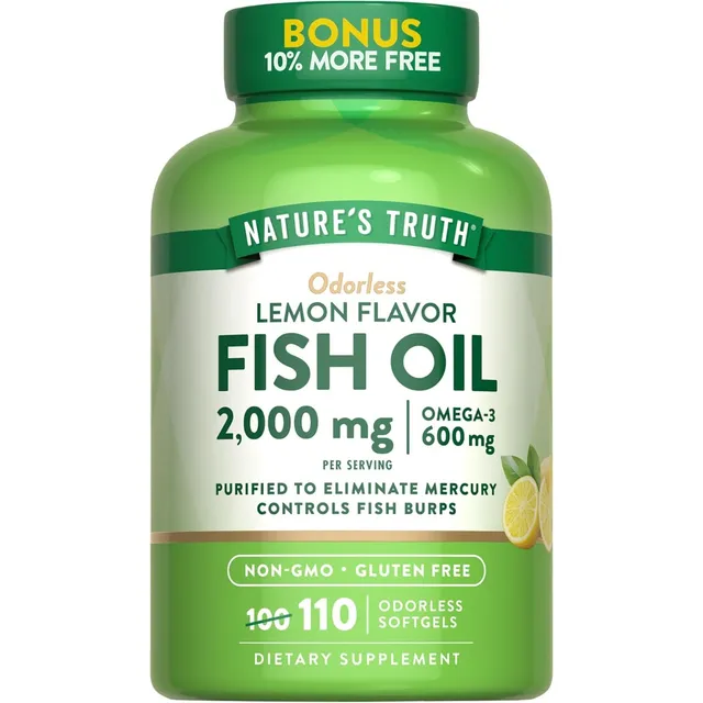 Aceite De Pescado 2000 Mg Nature's Truth 110 Cápsulas Limón