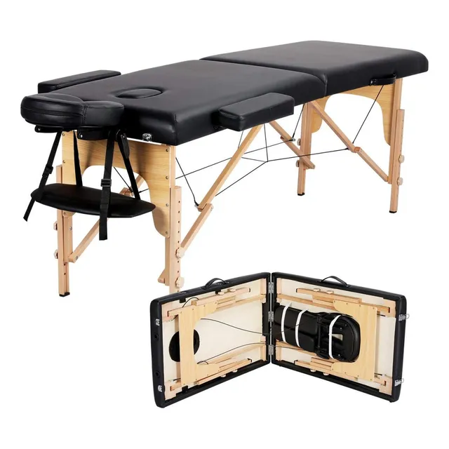 Yaheetech Cama De Spa Portátil Para Pestañas, Cama De Mas. Color Negro