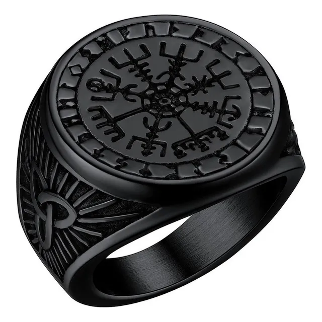 Rx Anillo Vikingo De Brújula Pirata D/acero Inoxidable