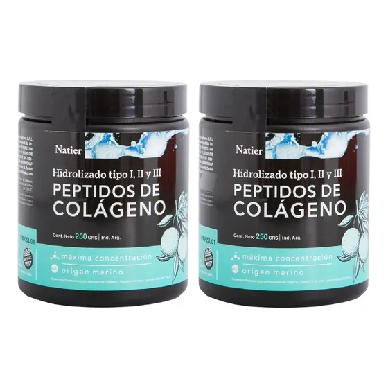 Pack 2 Peptidos De Colageno Natier Origen Marino Huesos 250g