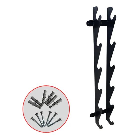 Soporte Mancuerna Musculacion 6 Bocas De Pared Negro